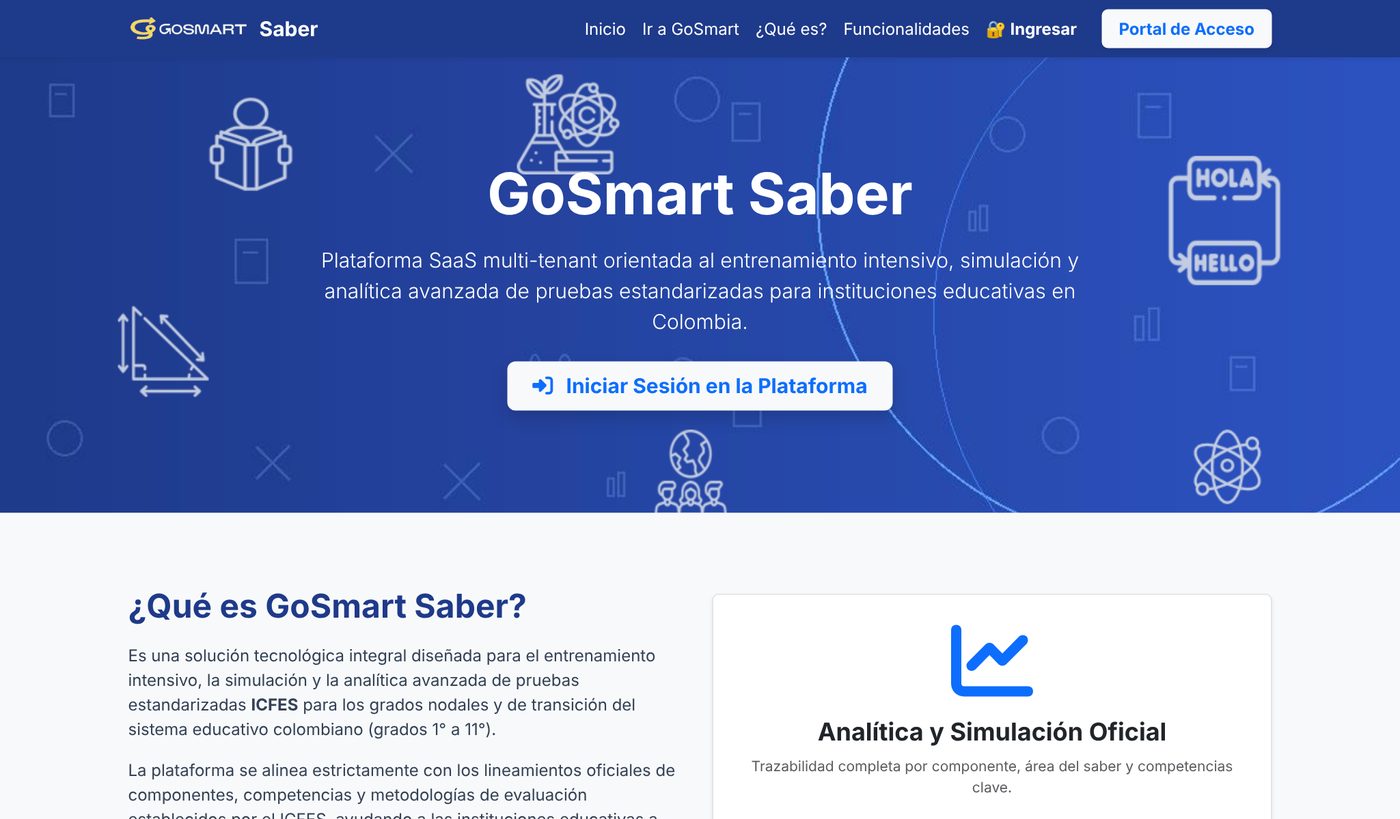 Página de inicio de GoSmart Saber