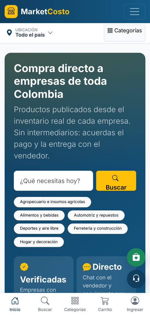 MarketCosto en el celular