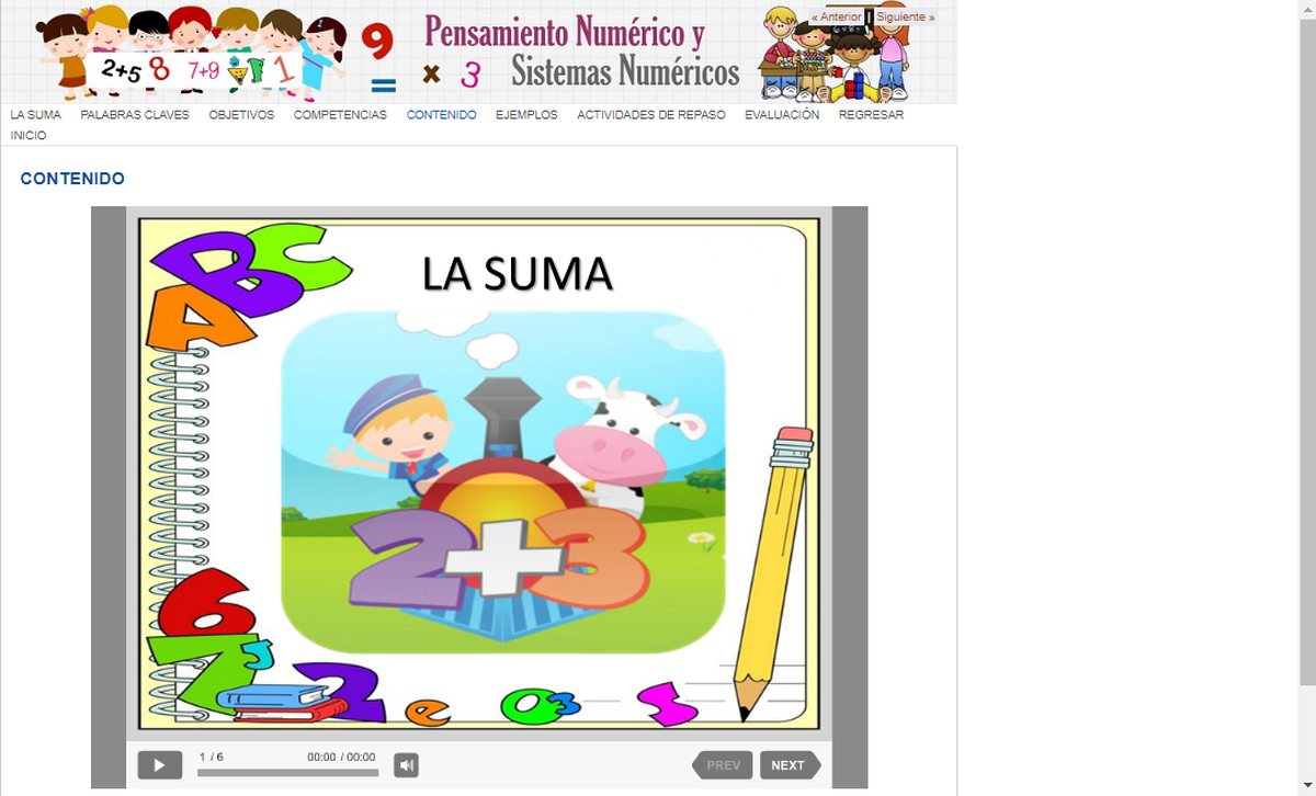 OVA de pensamiento numérico: la suma, con contenido, ejemplos, actividades y evaluación